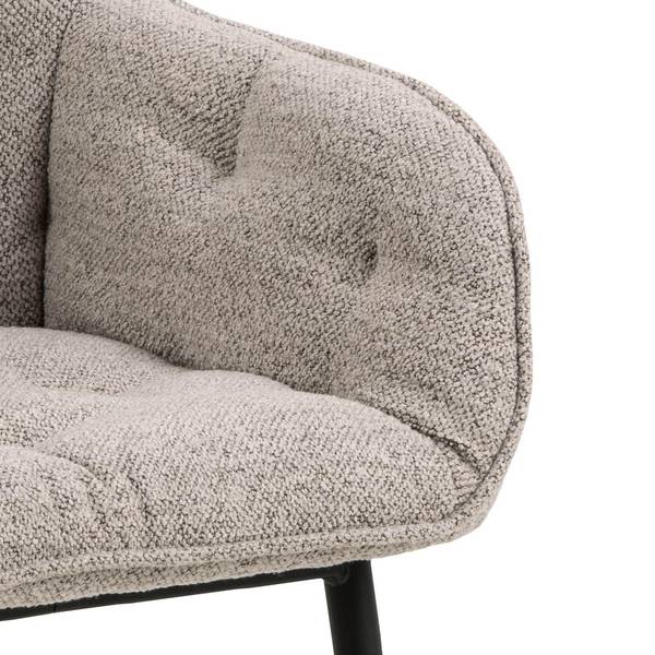 Chaise de salle à manger Brooke lot de 2 Beige - Métal - 58 x 83 x 55 cm