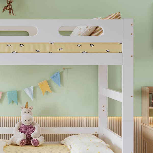 Stapelbed LucyAttic Ⅰ wit - grenenhout - 95 x 146 x 204 cm
