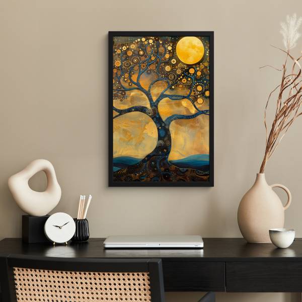 POSTER MIT RAHMEN Baum 40 x 60 cm - Durchmesser: 64 cm