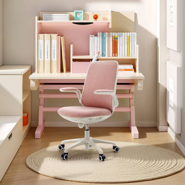 Kinderdrehstuhl Swivelo Pink - Polyester - 60 x 99 x 60 cm