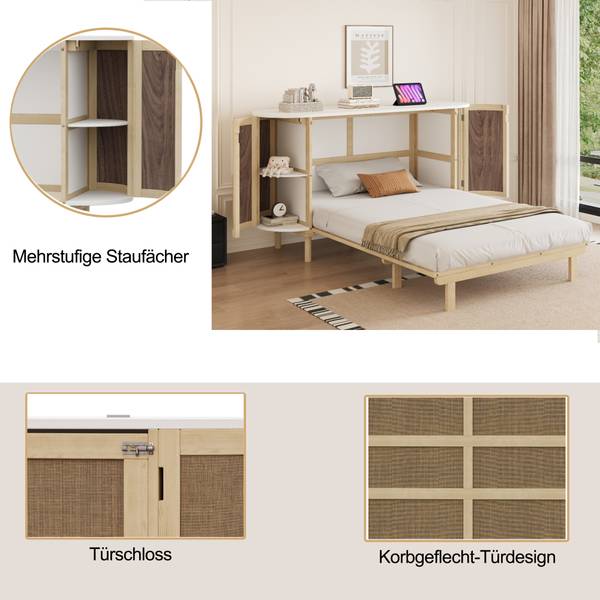Schrankbett Hera Ⅰ Holz - Weiß
