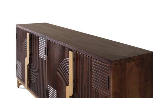 Sideboard 2227 Marron - Bois massif - 38 x 80 x 175 cm