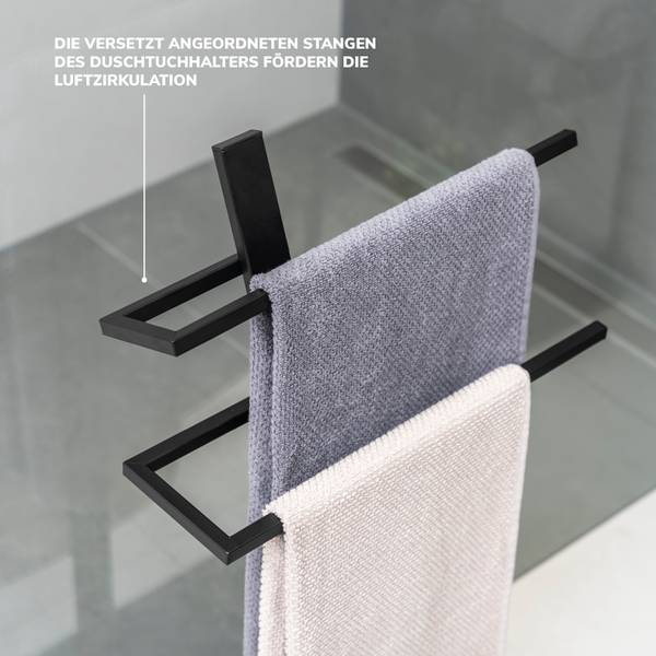 Handtuchhalter 91012 Schwarz - Metall - 42 x 81 x 19 cm