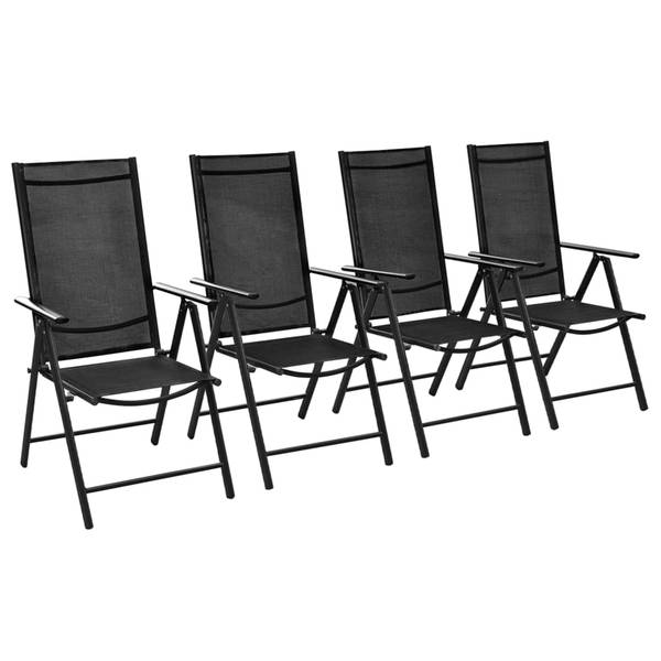 Gartenstuhl 3005527-1 4er Set Schwarz - Aluminium - 54 x 107 x 73 cm