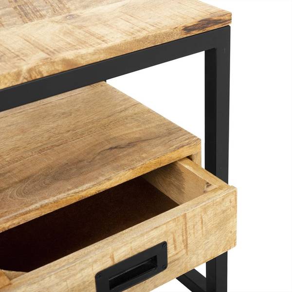 Nachttisch Len Braun - Holz teilmassiv - 45 x 50 x 36 cm