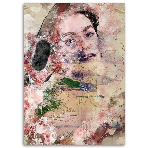 Tableau déco visage abstrait de femme 40 x 60 cm