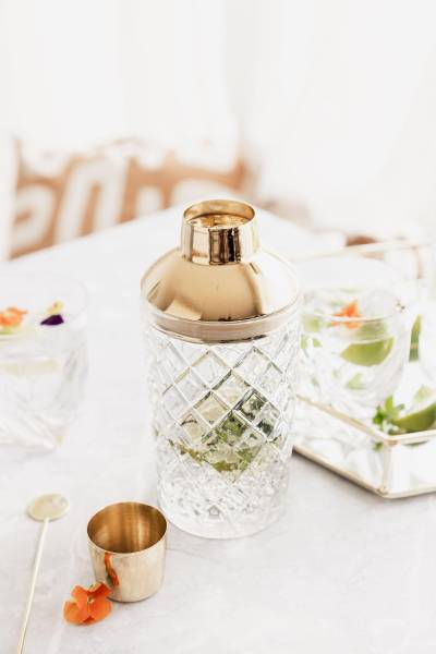 Cocktailshaker 9100 Gold - Klarglas - 9 x 9 x 21 cm
