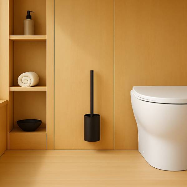 Brosse WC avec son support Noir - Argenté