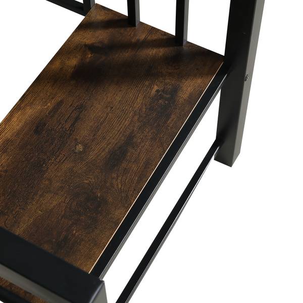 Lit superposé EveMetal Ⅰ Noir - Bois manufacturé - Métal - 124 x 160 x 257 cm