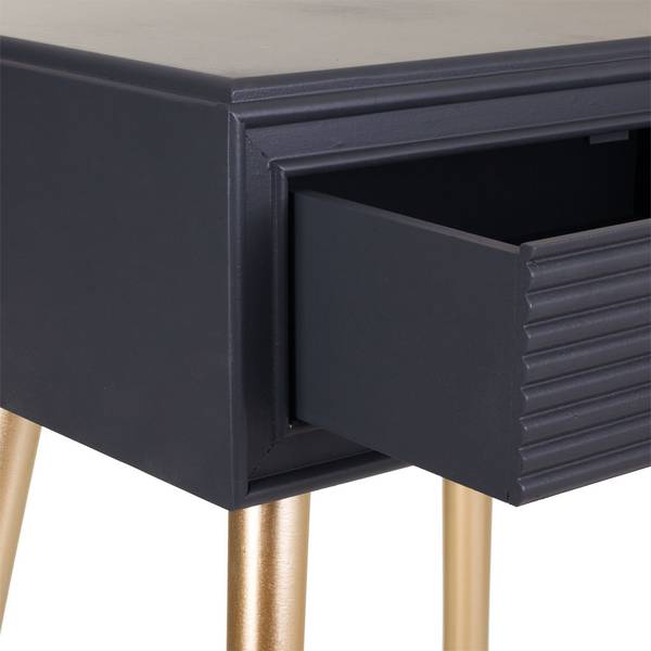 Nachttisch Nia Grau - Holz teilmassiv - 47 x 67 x 39 cm