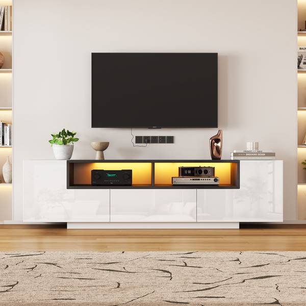 Meuble TV Ourea Ⅰ Blanc - Bois manufacturé - 40 x 48 x 180 cm