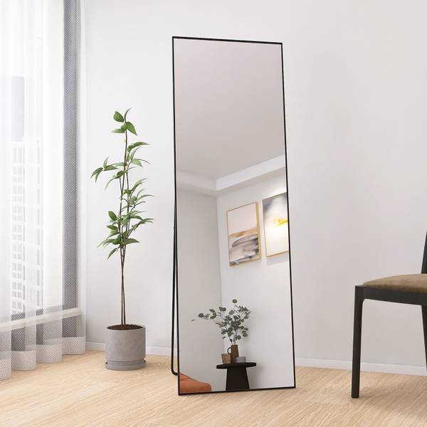 Ganzkörperspiegel Spiegel TVHK-1 Schwarz - Glas - 2 x 162 x 53 cm