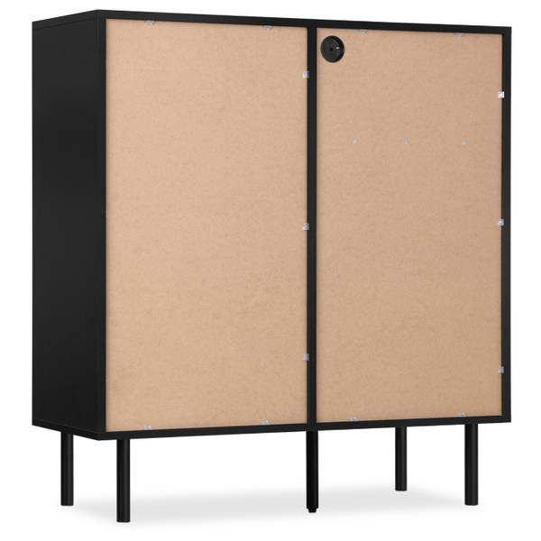 LOFTY Kommode Kreuzeinlage Schwarz - Braun - Eiche Dekor