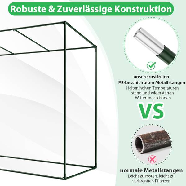 Gewächshaus SF6439DE Grün - Kunststoff - 77 x 169 x 200 cm