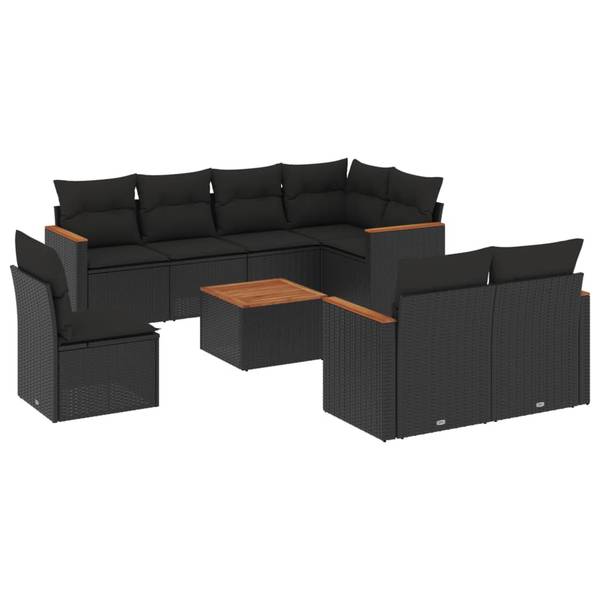 Garten-Lounge-Set 3034875-2 9-teilig Schwarz