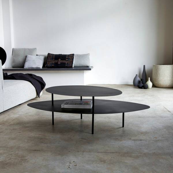 Couchtisch Judith Schwarz - Stahl - 120 x 35 x 77 cm