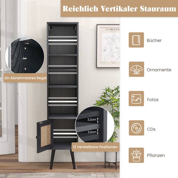 Hochschrank 59301476 Schwarz - Massivholz - 30 x 137 x 30 cm