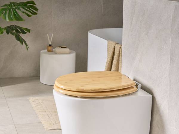 WC-Sitz CUAREIM Braun - Bambus - 38 x 42 x 45 cm