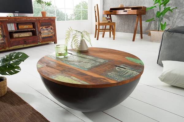 Couchtisch JAKARTA Braun - Grau - Mango - 70 x 33 x 70 cm