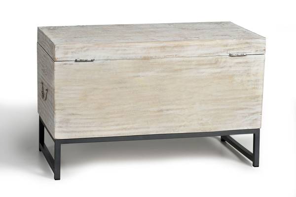 Truhe 6996 Weiß - Massivholz - 40 x 50 x 80 cm