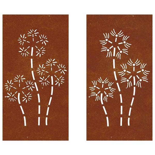 Garten Wanddekoration 824487 Braun - Stahl - 55 x 1 x 105 cm
