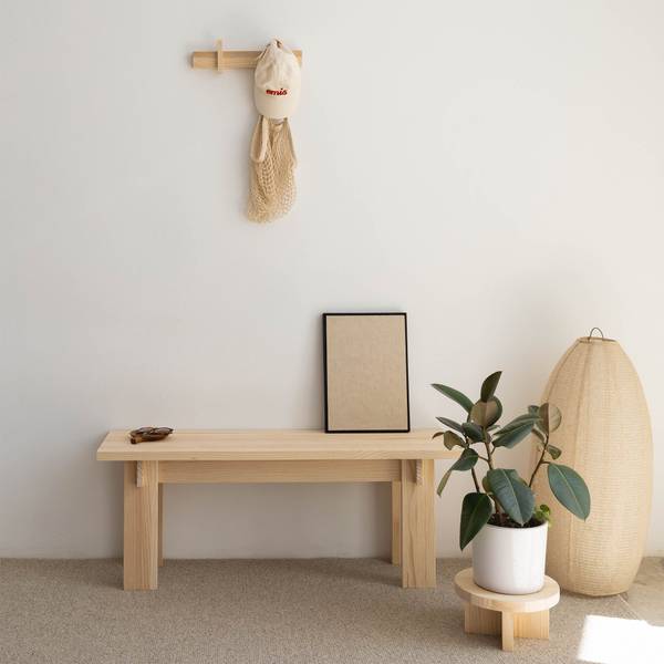 Kleiderständer Figuera Klein Unlackiert Braun - Kiefer - 40 x 12 x 5 cm