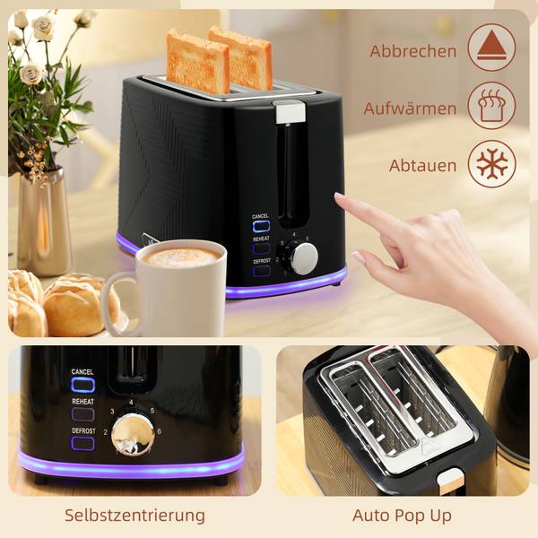 Kocher Toaster 800-284V90BK 2er Set Schwarz - Kunststoff - 17 x 24 x 23 cm