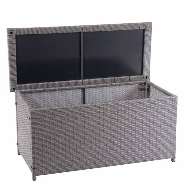 Polyrotan kussenbox D88 III grijs - staal - polypropeen - 135 x 63 x 52 cm