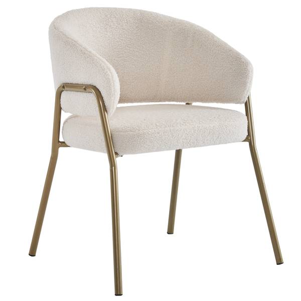 Fauteuil simple Mercury Ⅶ Blanc - Velours - Acier - 48 x 78 x 49 cm