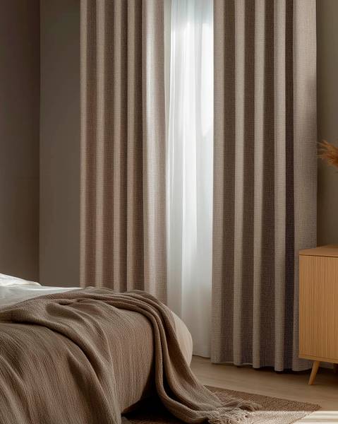 Gardinen Verdunkelend Luna - Ösen Grau - Polyester - 1 x 270 x 140 cm