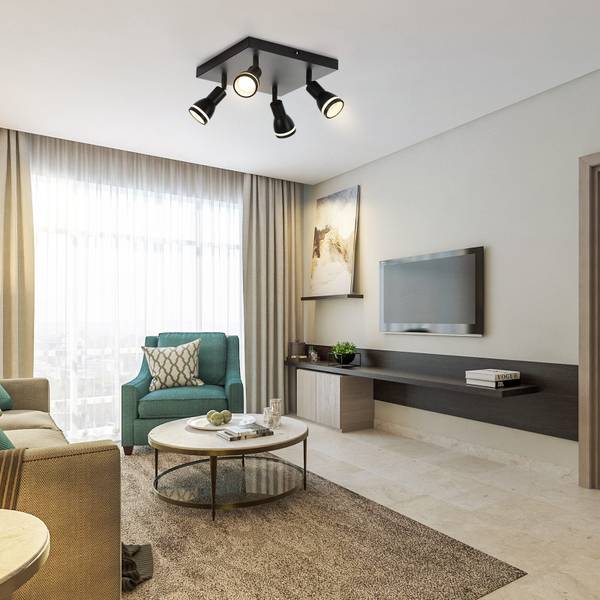 Plafonnier Oldenburg Noir - Métal - 20 x 16 x 20 cm