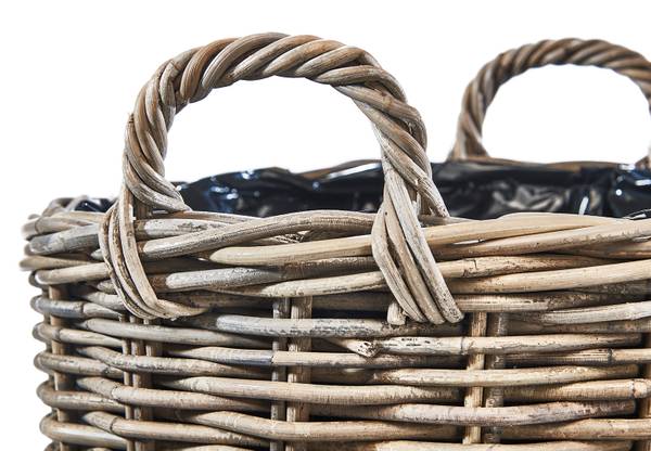 Pflanzkorb MOVIE_M Grau - Rattan - 50 x 58 x 50 cm