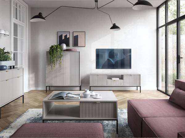 TV-Schrank AMBER Schwarz - Grau