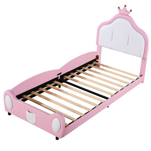 Kinderbett K-1238 Pink - Holzwerkstoff - 97 x 117 x 210 cm