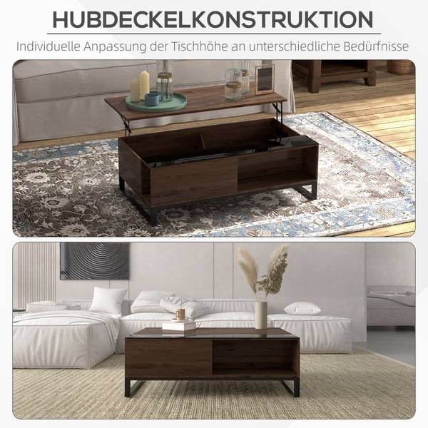 Salontafel 839-687V00WN bruin - plaatmateriaal op houtbasis - 58 x 36 x 102 cm