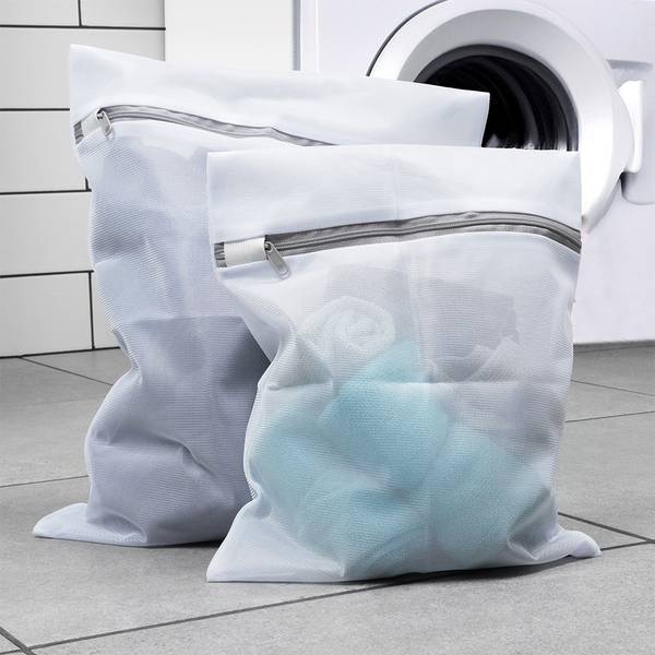 Wäschenetze 12er Set Weiß - Polyester - 29 x 1 x 29 cm