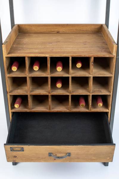 Weinschrank EDGAR Braun - Massivholz - 56 x 113 x 38 cm