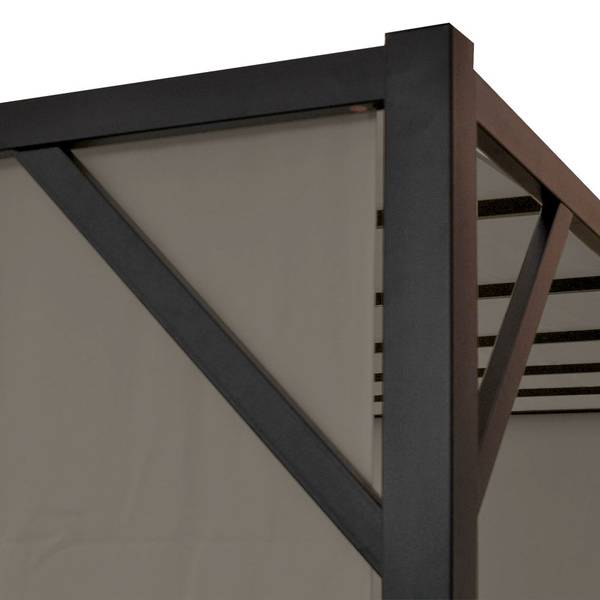 Pergola Beja Grau - Polyester - Stahl - 305 x 212 x 305 cm