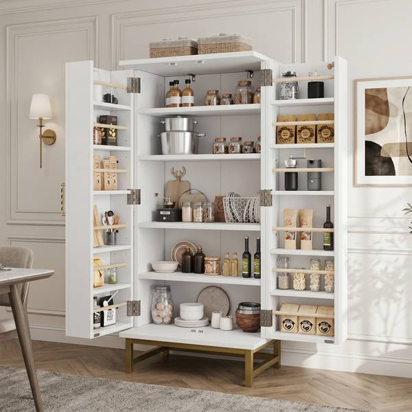 Küchenschrank BAMU339 Ⅴ Weiß - Holzwerkstoff - 60 x 130 x 40 cm