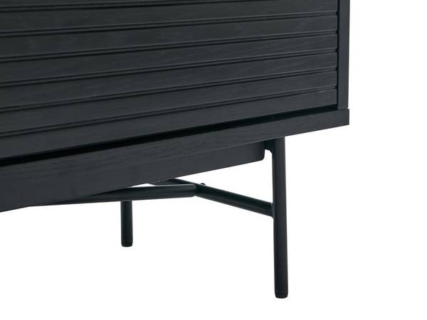 Sideboard SIRIOLA Schwarz - Gold - Holz teilmassiv - 40 x 75 x 160 cm