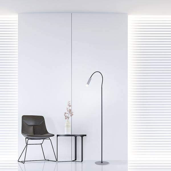 LED Stehlampe PURE GEMIN Grau - Metall - 35 x 126 x 35 cm
