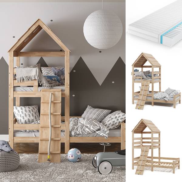 Hausbett Teddy 35925 Braun - Massivholz - 208 x 235 x 108 cm