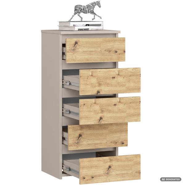 Kommode CL5 2505 Beige - Kaschmir - Eiche Dekor