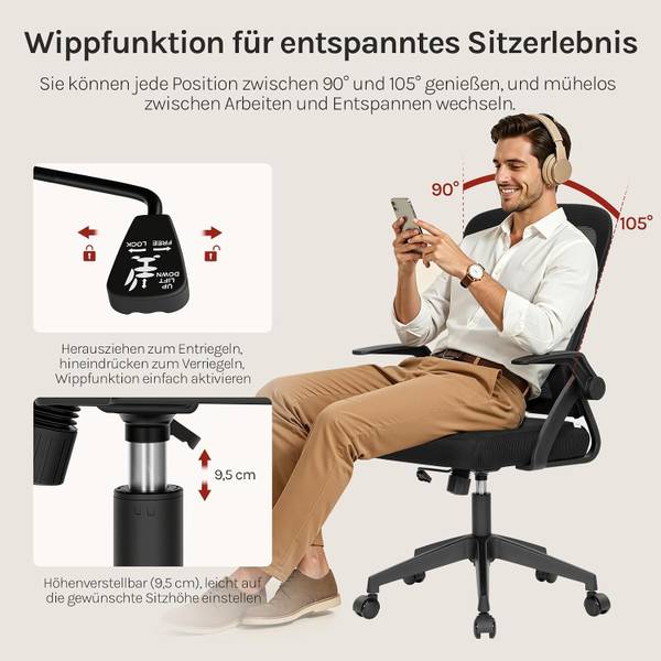 Bürostuhl BSM1 Schwarz