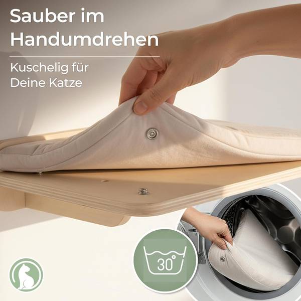 Katzenkletterwand Comfy 5-er Set Beige - Holz teilmassiv - 30 x 12 x 42 cm