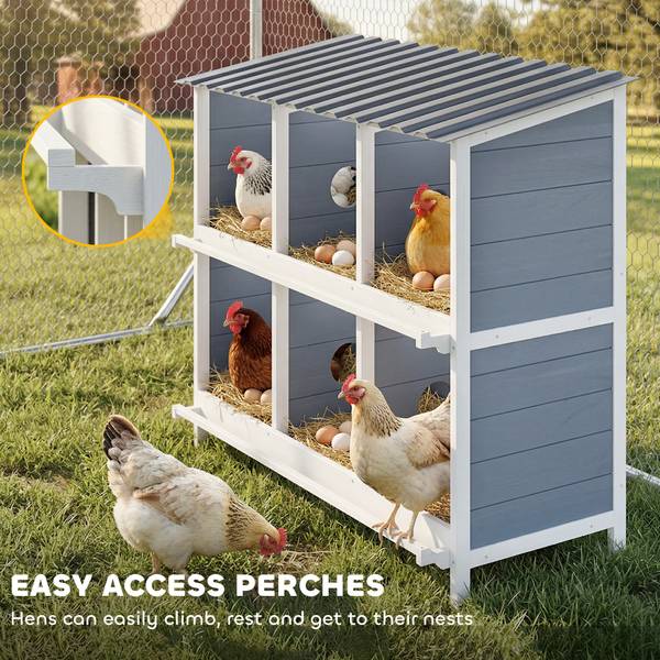 Legenester für Hühner D51-566V00GY Grau - Massivholz - 50 x 91 x 102 cm