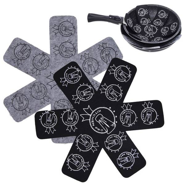 Pfannenschoner 2er Set 350920 Schwarz - Grau - Kunststoff - 32 x 1 x 32 cm