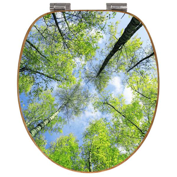 WC-Sitz mit Absenkautomatik Zwischen Bäu Grün - Bambus - Holzwerkstoff - 38 x 5 x 49 cm