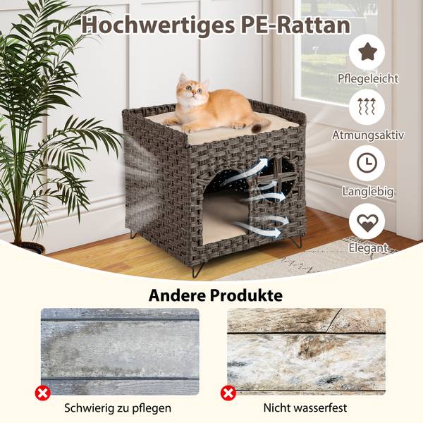 Katzenhaus BH32415NZDE Braun - Rattan - 45 x 50 x 51 cm