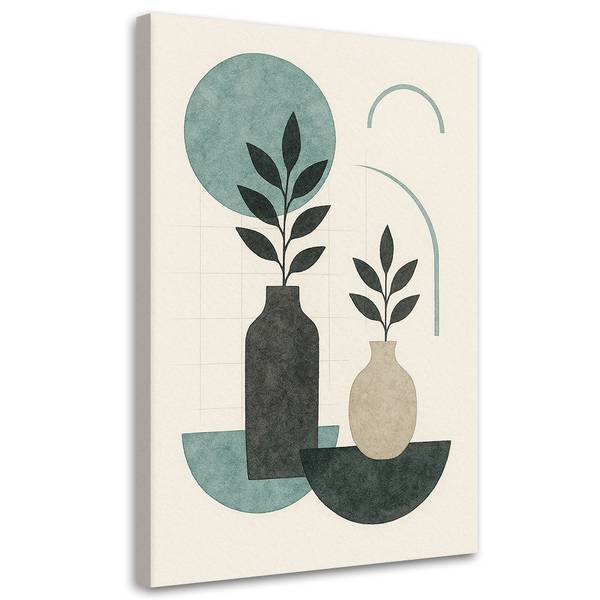 Tableau déco Plantes Vases géométriques 80 x 120 cm